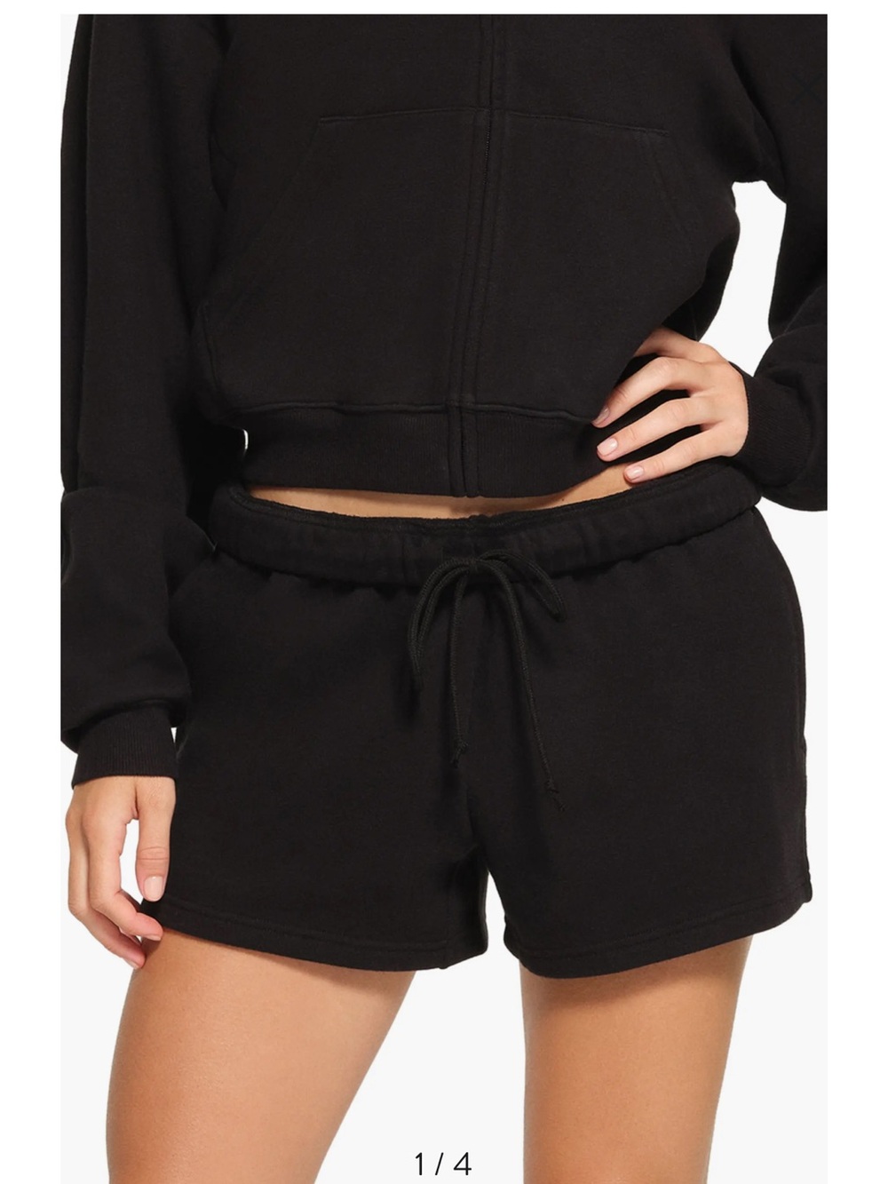 Skims Cotton Fleece Blend Classic Shorts in Black